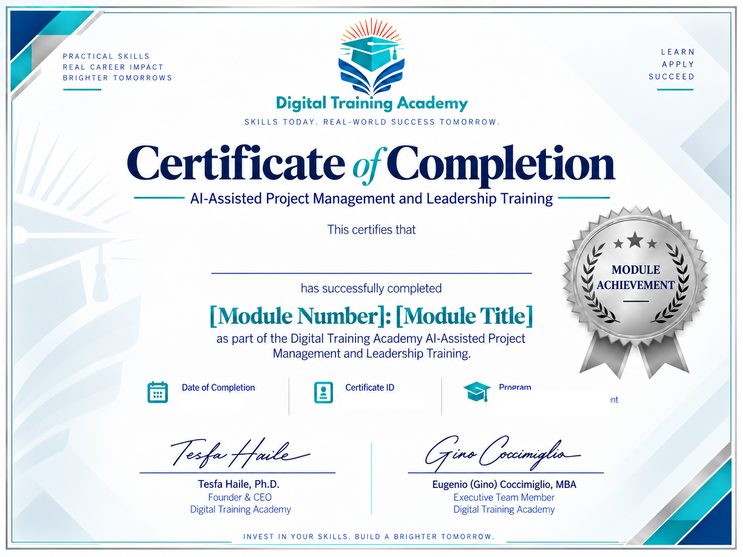 Silver module completion certificate